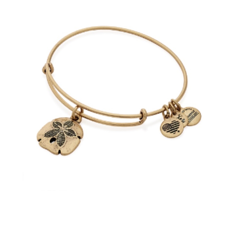 Alex and Ani Sand Dollar Charm Bangle Gold tone